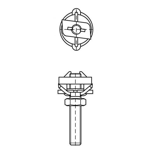 Walraven - Hammerkopf-Befestigungssatz RAPID RAIL f.WM0-WM2 M8x80mm Nr.6523808, p.Stück