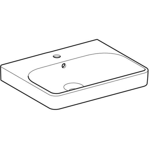 Geberit Vertriebs - Waschtisch SMYLE Square, 60x48cm m. Hl., m. Ül., KeraTect