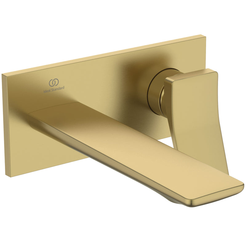 Ideal Standard - Wand-Waschtischarmatur CONCA, BS2, eckige Rosette, Ausld.180mm,Brushed Gold