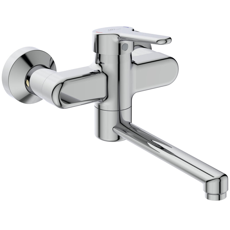 Ideal Standard - Wand-WT-Armatur CERAPLUS 2, 5l/min. Ausld.280-299mm,absp.S-Anschlüsse, Chrom