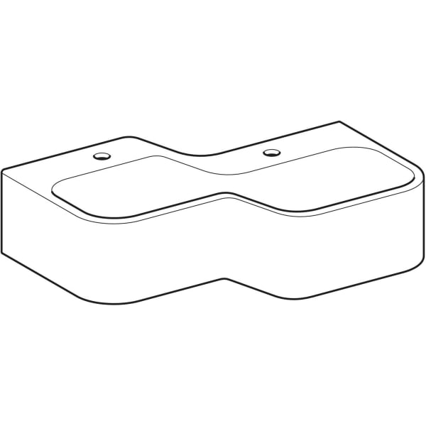 Geberit Vertriebs - Bambini Spiel-/Waschlandschaft B:90cm 2 Waschpl., tieferes B re, 2 Hl., weiß