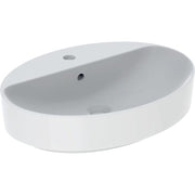 Geberit Vertriebs - Aufsatz-WT VARIFORM, oval, 600x450mm mit Hahnloch, m. Ül., weiß, KeraTect
