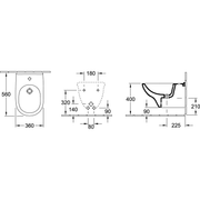 VILLEROY & BOCH - Bidet O.NOVO 546000 360x560 weiß