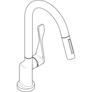Hansgrohe - Spültisch EHM AXOR CITTERIO 39835 edelstahl m.Ausziehbrause