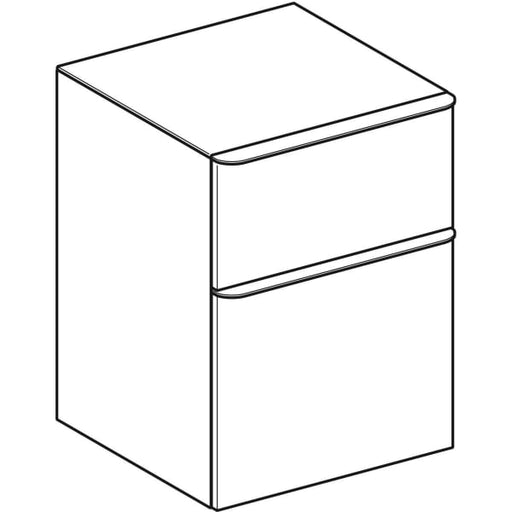 Geberit Vertriebs - Smyle Square Seitenschrank mit 2 Schubladen, 45x60x47cm, Nussbaum