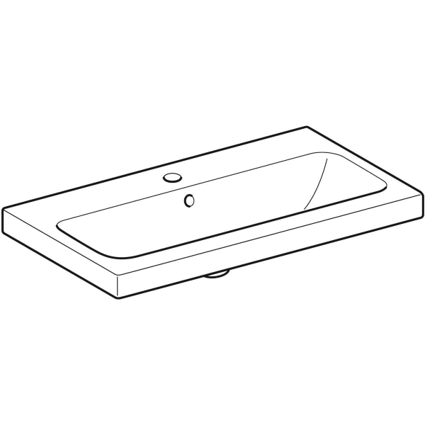 Geberit Vertriebs - iCon Light WT 75x42cm, verk. Ausld. mit Hahnloch, mit Ül., weiß, KeraTect