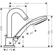 Hansgrohe - 3-Loch Wannenmischer LOGIS F-Set chrom Wannenrandmontage 71310