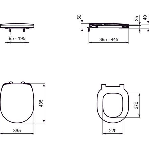 Ideal Standard - WC-Sitz CONNECT FREEDOM mit Stangenscharnier, weiß