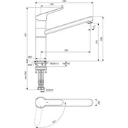 Ideal Standard - Küchenarmatur CERAFLEX, ND, m.hohem Rohrausl., Ausld.222 mm, Chrom