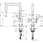 Hansgrohe - Spültischmischer U 220 TALIS M54 Geräteabsperrv.1jet mattschwarz