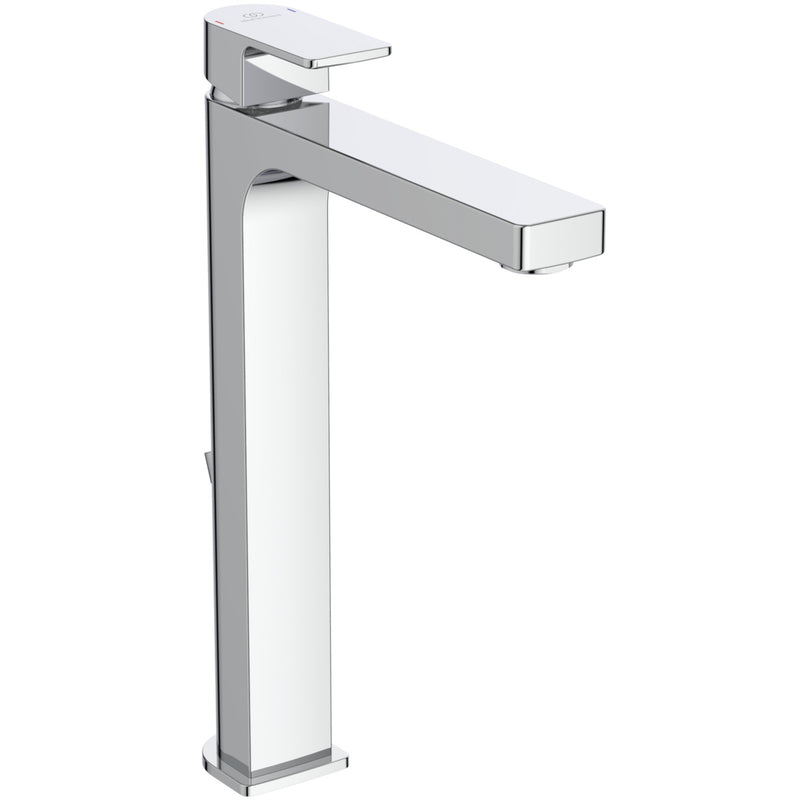 Ideal Standard - WT-Armatur EDGE, m.verl. Sockel, 5 l/min., m.Ablgarn., Ausld.165mm, Chrom