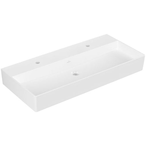 VILLEROY & BOCH - WT Memento 2.0 1000x470mm re-eckig 2HL. o. ÜL. geschl. Stone White cplus