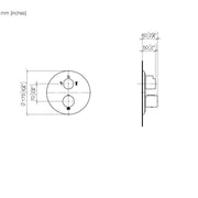 Dornbracht - UP-Therm. m.2-Wege-Mengenreg. MADISON 36426977 messing gebürstet
