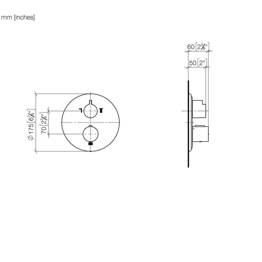 Dornbracht - UP-Therm. m.2-Wege-Mengenreg. MADISON 36426977 messing gebürstet