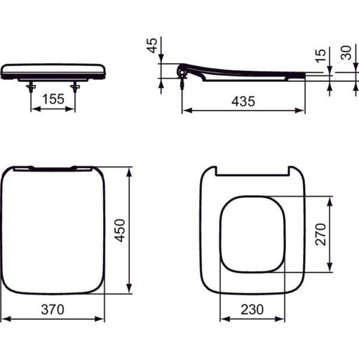 Ideal Standard - WC-Sitz STRADA II, Sandwich, Softclosing, Weiß