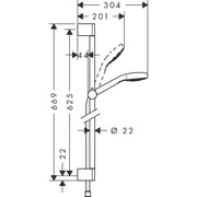 Hansgrohe - Brausenset CROMA Select E Vario EcoSmart/UNICA 650mm weiß/chrom