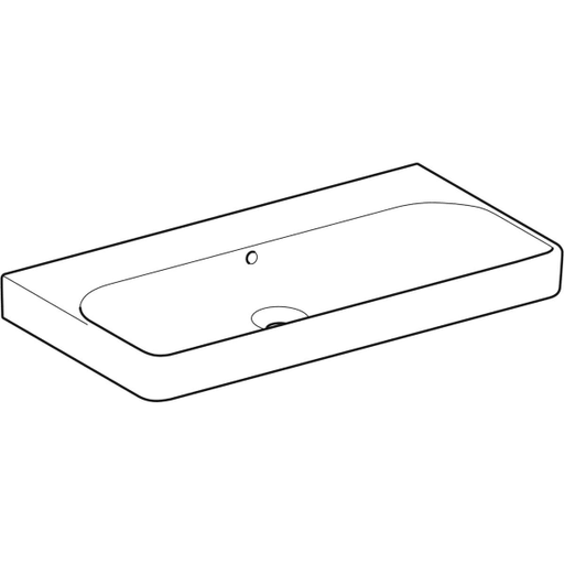 Geberit Vertriebs - Waschtisch SMYLE Square, 90x48cm o. Hl., m. Ül., KeraTect
