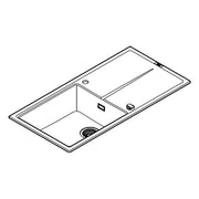 Grohe - Kompositspüle K400 31641 1 Becken 1000x500mm mit ATF re/li granit schwarz