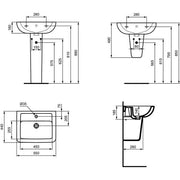 Ideal Standard - Wandsäule EUROVIT PLUS, f.Waschtisch, 210x280x335mm, Weiß