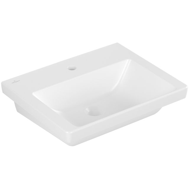 VILLEROY & BOCH - Waschbecken Subway 3.0 F5 550x440mm re-eckig 1HL. o. ÜL. Stone White cplus