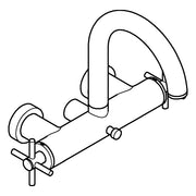 Grohe - 2-Griff-Wannenbatt. Atrio 25268 Wandmontage Kreuz-Griff supersteel