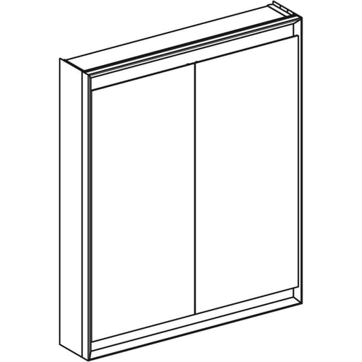 Geberit Vertriebs - ONE Spiegelschrank mit ComfortLight 2 Türen, AP-Mont., 75x90x15cm, alu