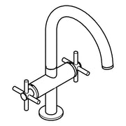 Grohe - WT-Einlochbatterie Atrio 21144 DN15 L-Size Kreuz-Griff warm sunset
