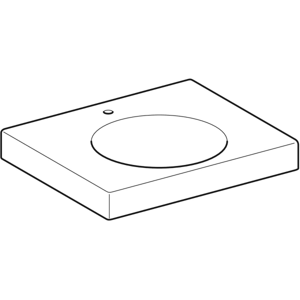 Geberit Vertriebs - Waschtisch PRECIOSA II, 600x500mm m. Hl., o. Ül., weiß, KeraTect