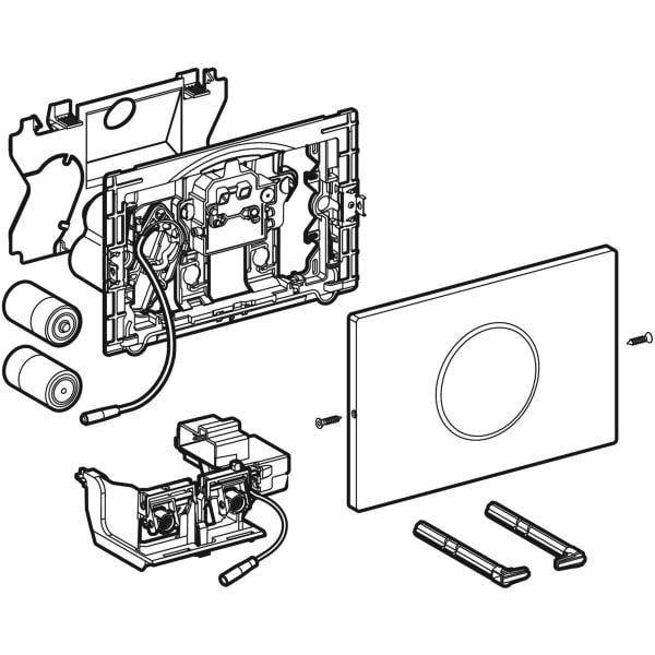 Geberit Vertriebs - Sigma10 WC-Strg. elektron.Spül, Batt. 2-M-Sp., Round, auto./bl/vb, gebü.pol