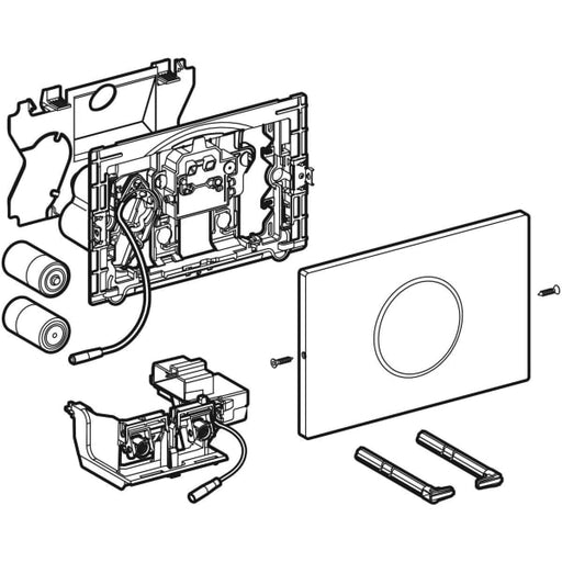 Geberit Vertriebs - Sigma10 WC-Strg. elektron.Spül, Batt. 2-M-Sp., Round, auto./bl/vb, gebü.pol
