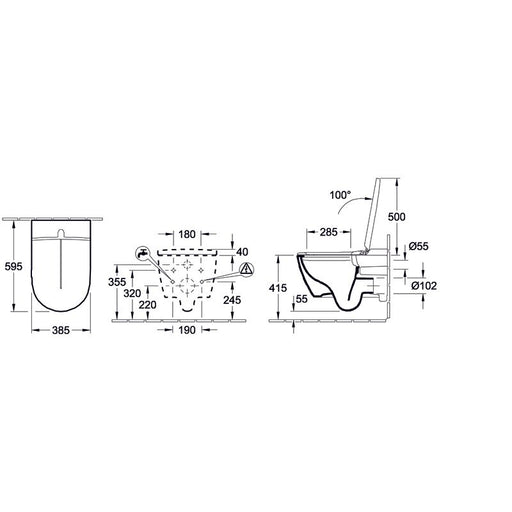 VILLEROY & BOCH - DuschWC ViClean m. DirectFlush A18 CeramicPlus WC-Sitz Typ V00010R1 weiß