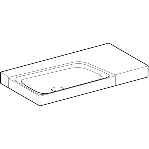 Geberit Vertriebs - Waschtisch XENO2 m. Ablg. re, 90x48cm o. Hl., o. Ül., KeraTect