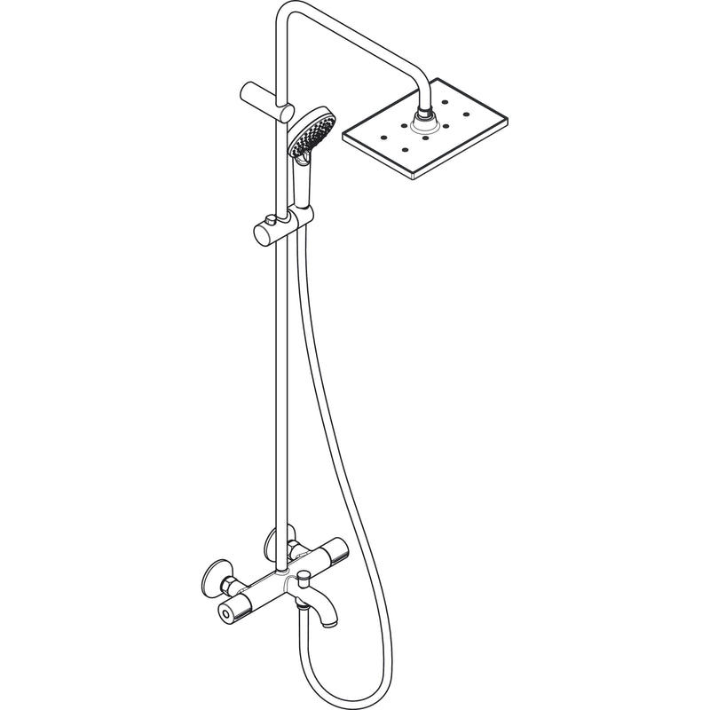Hansgrohe - Showerpipe 230 1jet VERNIS Shape EcoSmart chrom mit Wannenthermostat