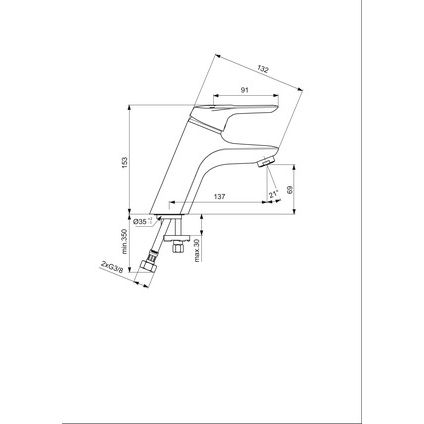 Ideal Standard - Waschtischarmatur CERAMIX, o.Ablgarn., Ausld. 137mm, Chrom