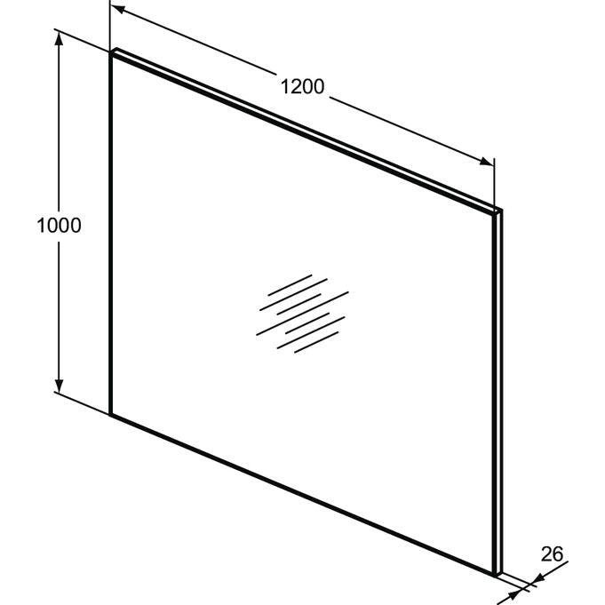 Ideal Standard - Spiegel MIRROR&LIGHT, m.Rahmen, 1200x26x1000mm