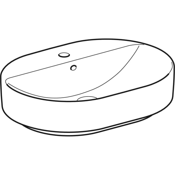 Geberit Vertriebs - Aufsatz-WT VARIFORM, elliptisch 600x450mm, m. Hl., m. Ül., weiß, Tect