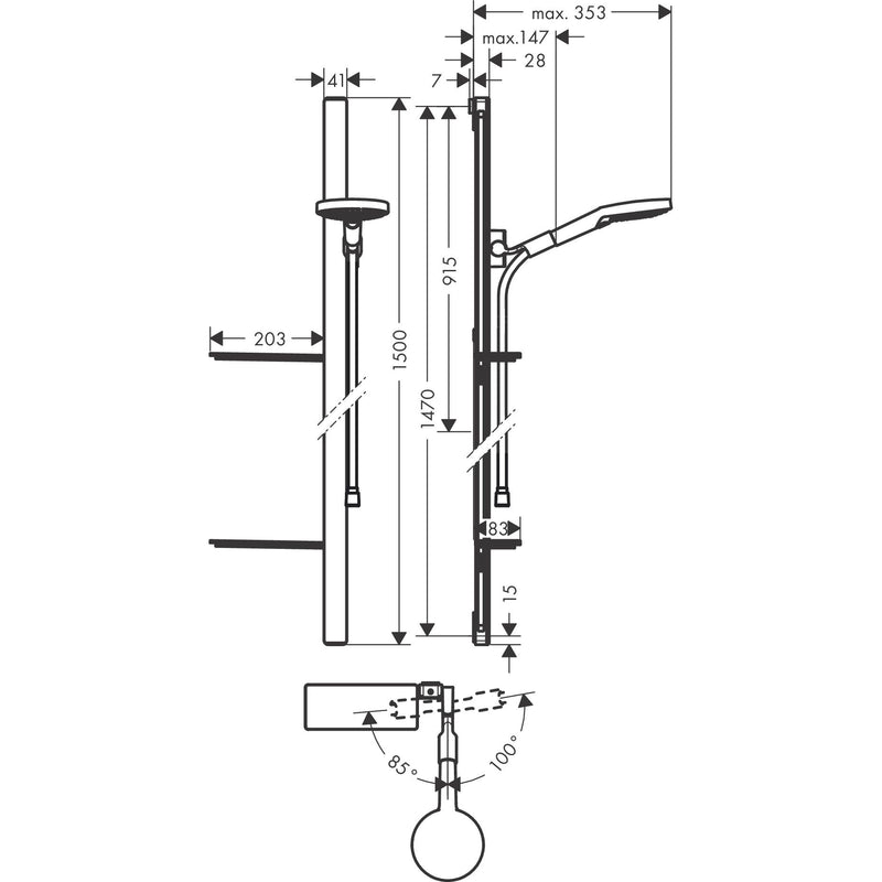 Hansgrohe - Brausenset RAINDANCE Select S 120 UNICA'E 1500mm chrom