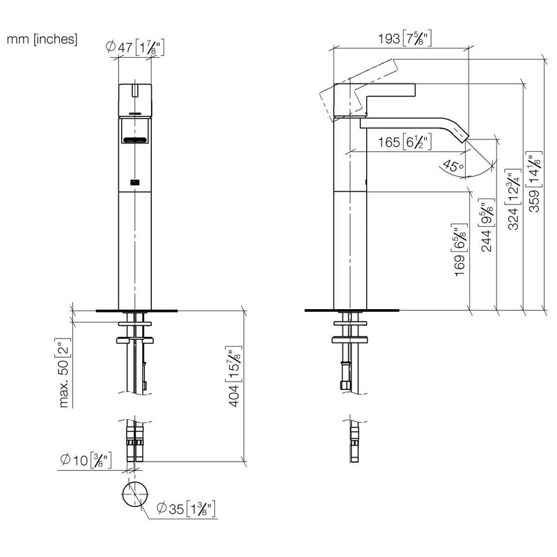 Dornbracht - Waschtisch EHM IMO 33537670-00 Ausladung 165mm chrom