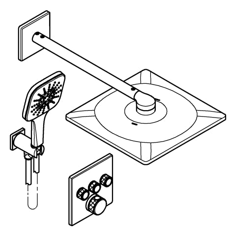 Grohe - UP-D.system Grohtherm SmartControl 34864 THM eckige Form 3 ASV chrom