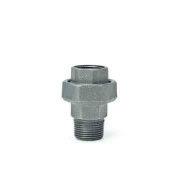 Gebo - Armaturen - Temperguss-Verschraubung Nr.331 3/8, mit I/A, flachdichtend, schwarz