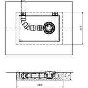 Ideal Standard - Ablaufbox klein, DN40, 460x320x75mm, rechts