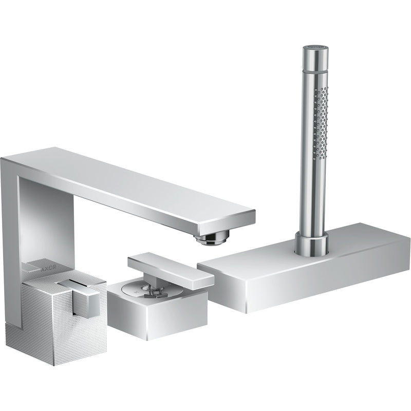 Hansgrohe - 3-Loch Wannenmischer AXOR Edge F-Set Diamantschliff chrom Wannenrandmontage