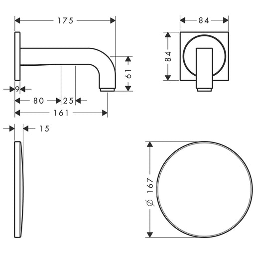 Hansgrohe - Waschtischmischer Unterputz AXOR Citterio Elektronik chrom kurzer Auslauf