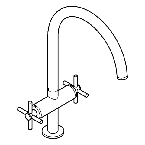 Grohe - 2-Griff-Spültischbatterie Atrio 30609 C-Auslauf supersteel