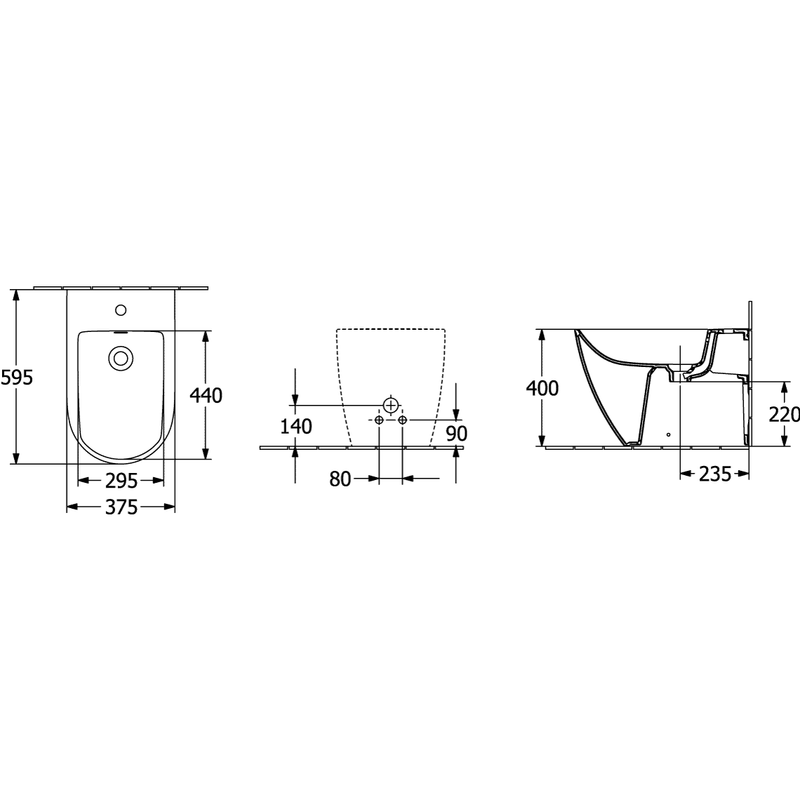 VILLEROY & BOCH - Bidet Subway 3.0 Oval bodenstehend Weiß Alpin CeramicPlus