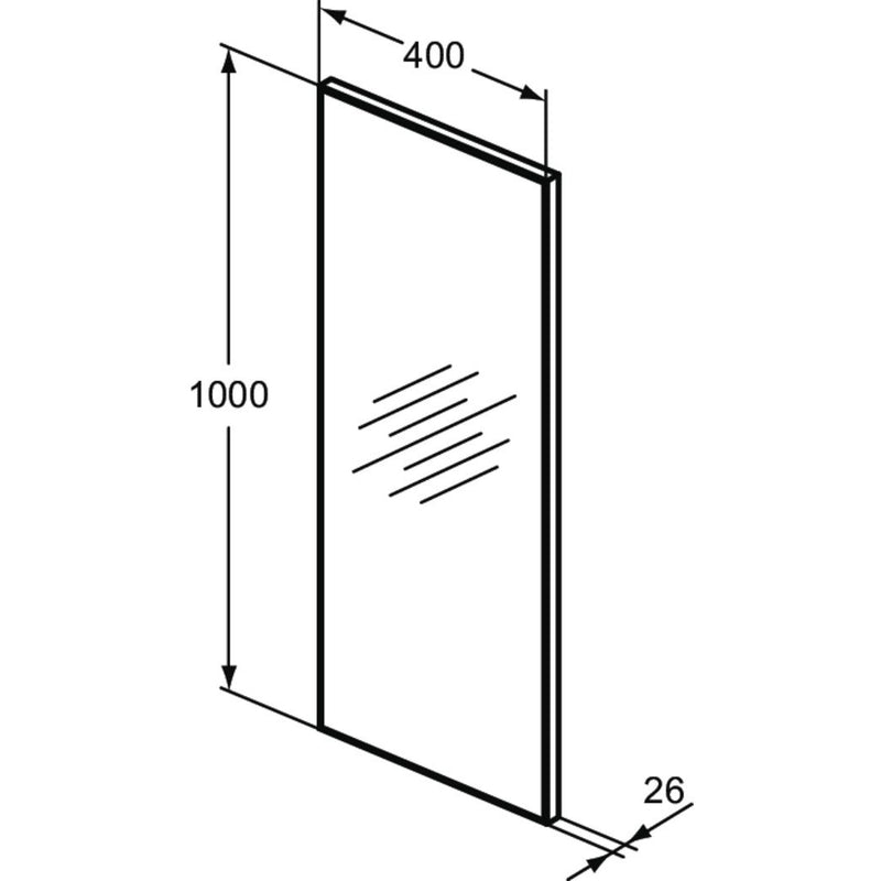 Ideal Standard - Spiegel MIRROR&LIGHT, m.Rahmen, 400x26x1000mm