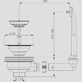 Sanitärtechnik Eisenberg - Sanit�rtechnik Eisenberg Körbchen-Ablaufgarnitur G3 1/2 handbet