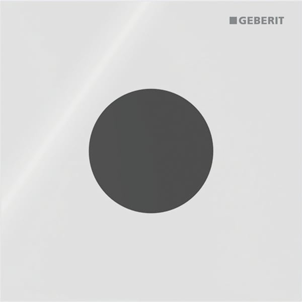 Geberit Vertriebs - Typ 40 UR-Strg. m. elektron. Sp-Ausl. Batt.-Betr., Round, Glas, weiß