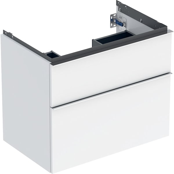 Geberit Vertriebs - iCon Unterschrank für WT, 2 Schubl. 74x61,5x47,6cm, weiß hgl./Gr. chrom