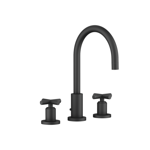 Dornbracht - Waschtisch 3-Locharmatur TARA 20713892 Kreuzgriff schwarz matt
